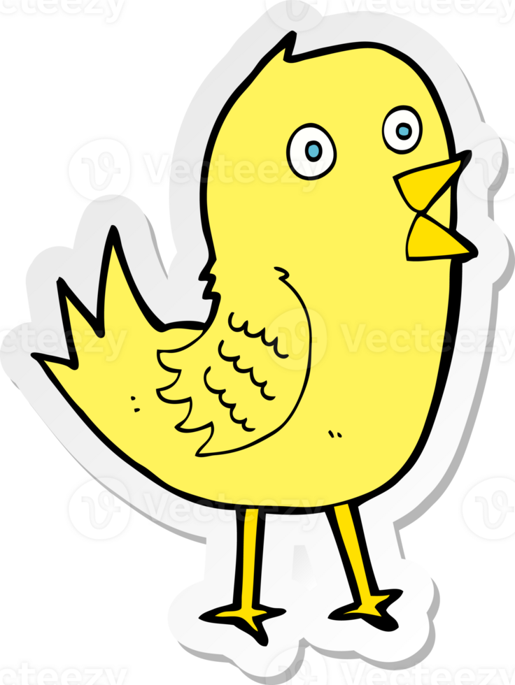 sticker of a cartoon tweeting bird png