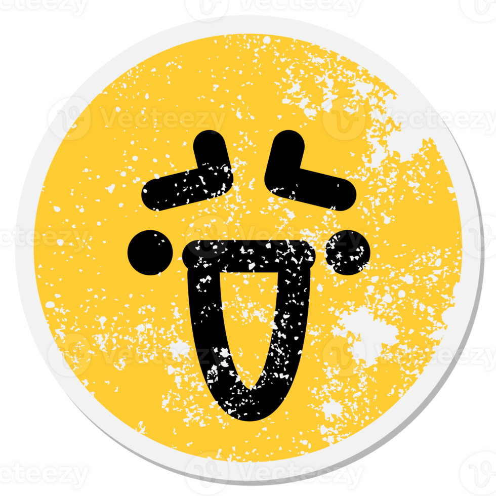 nervous laughing face circular sticker png
