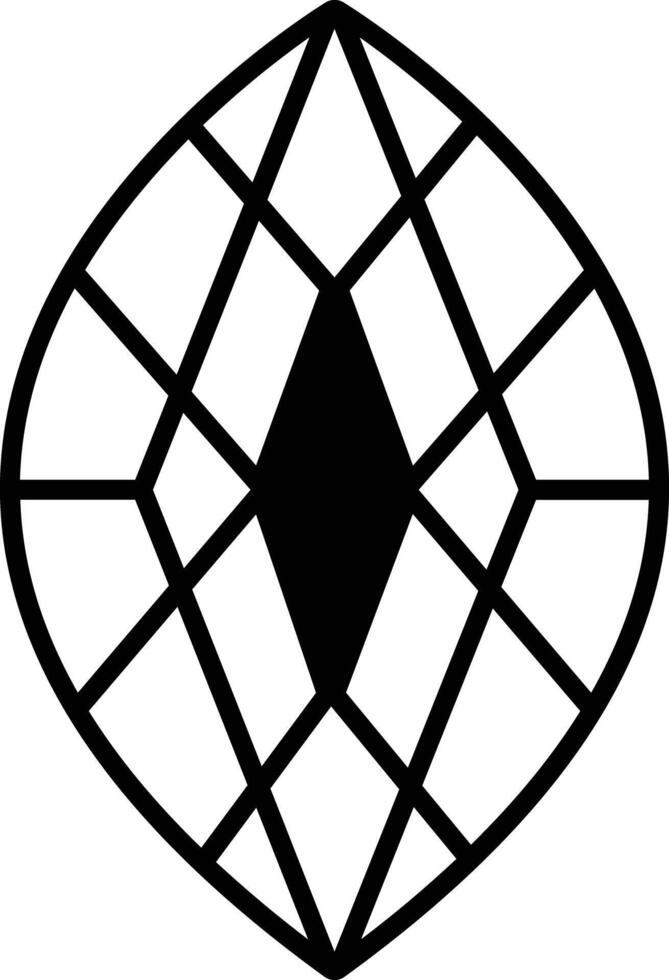 Diamond glyph and line vector illustration