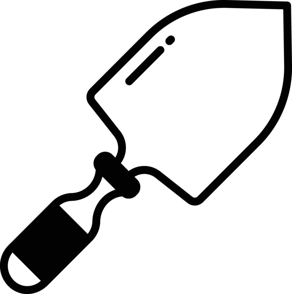 Shovel glyph and line vector illustration