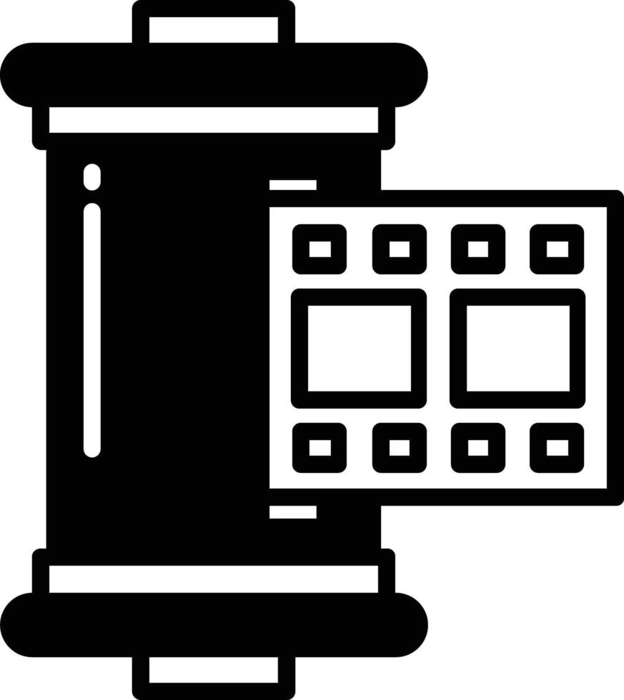 Camera Roll glyph and line vector illustration