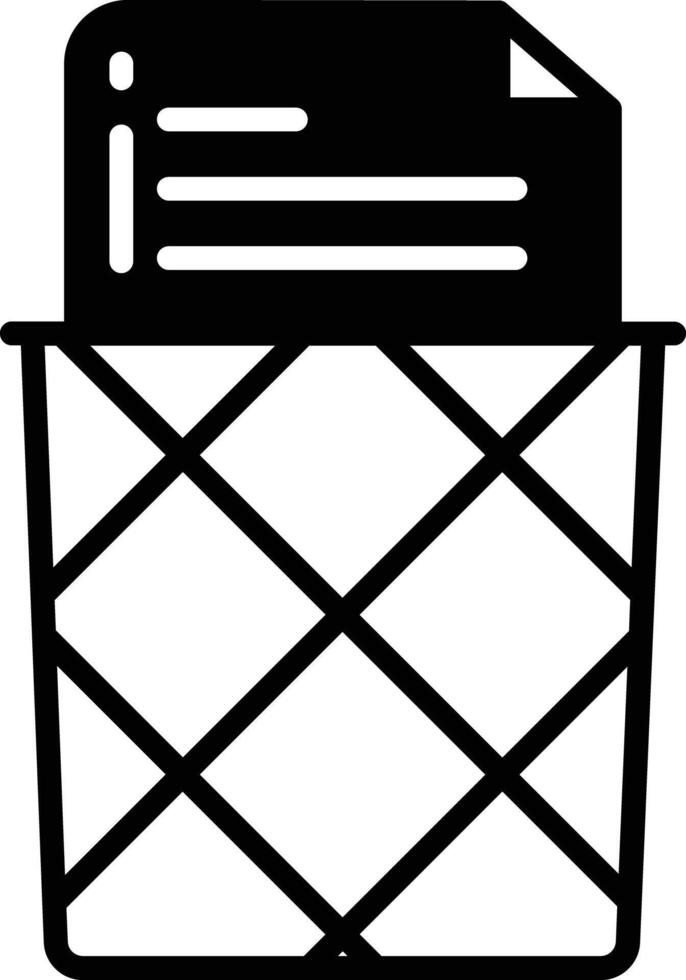 Trash glyph and line vector illustration