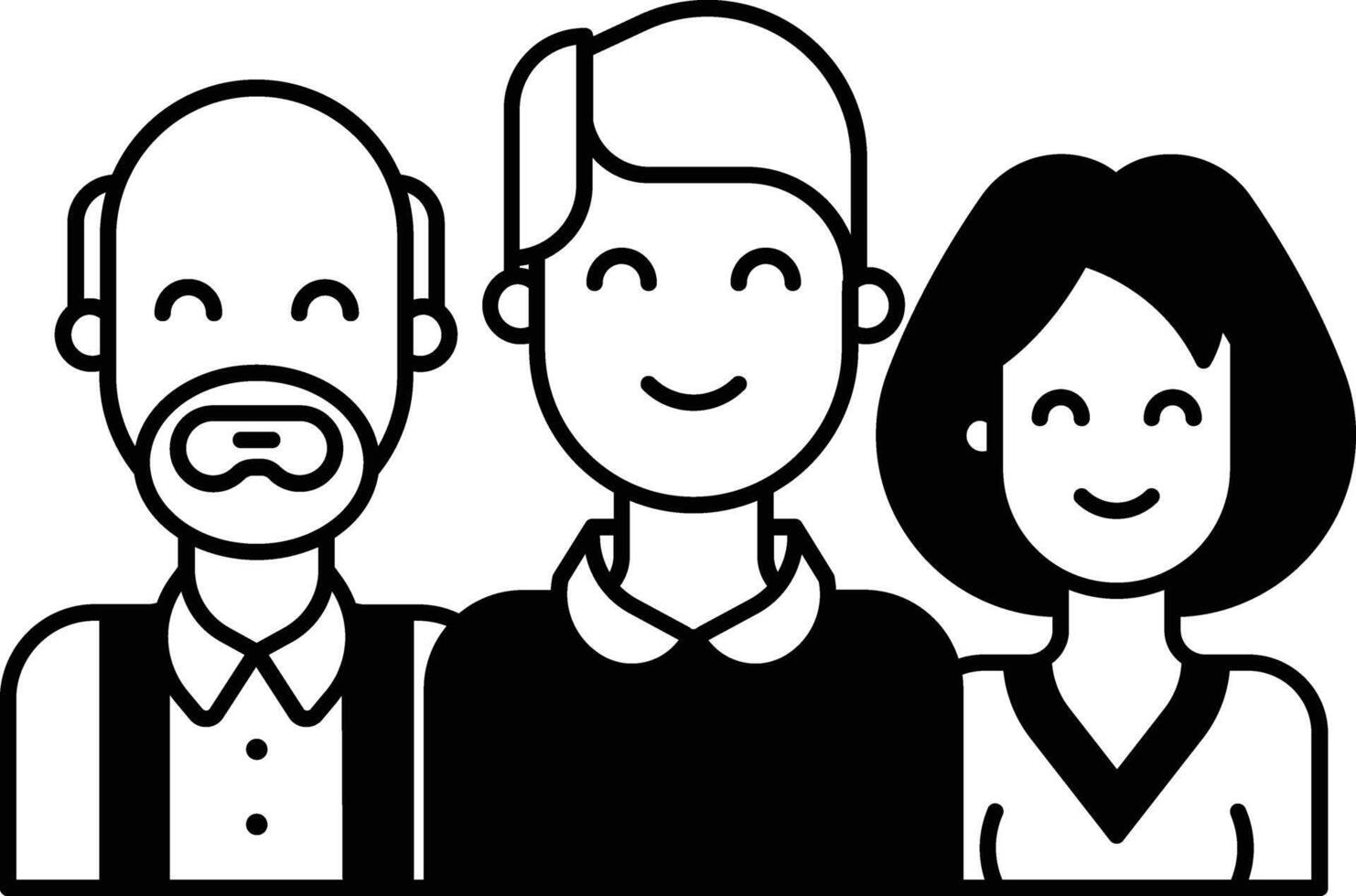 Family glyph and line vector illustration