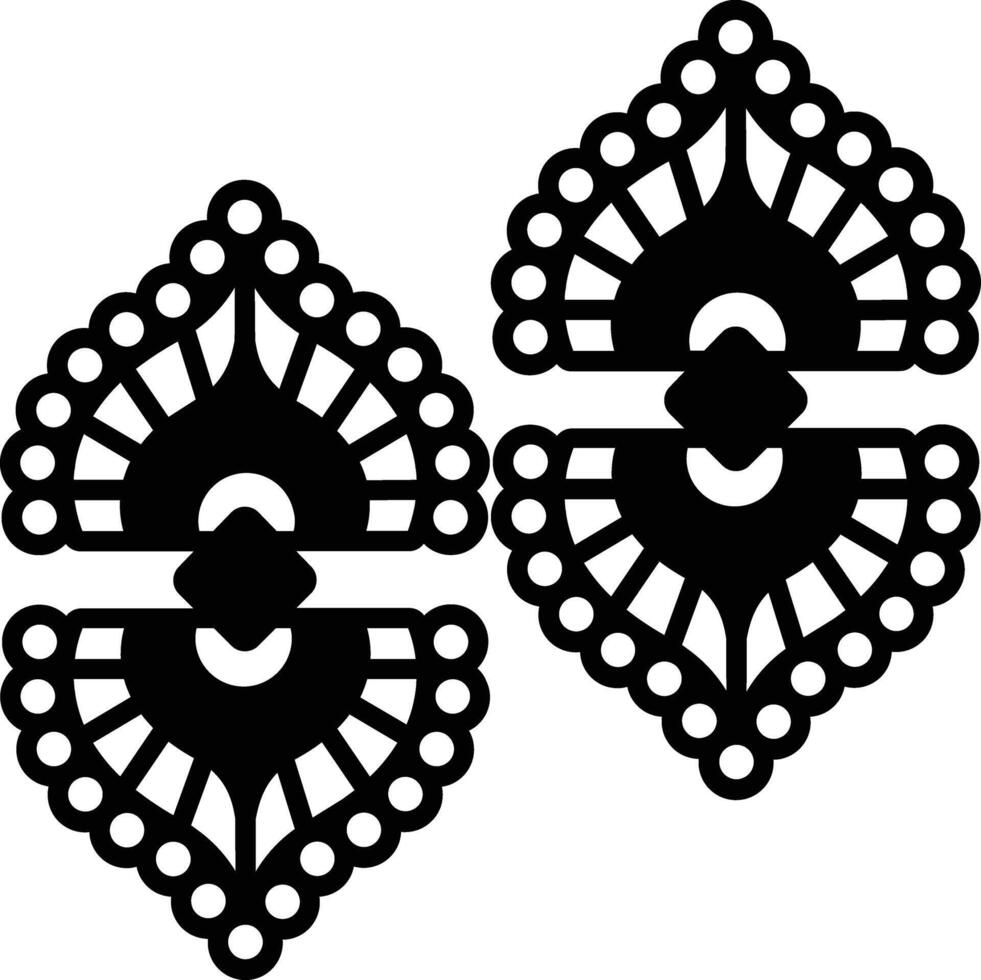 earring glyph and line vector illustration