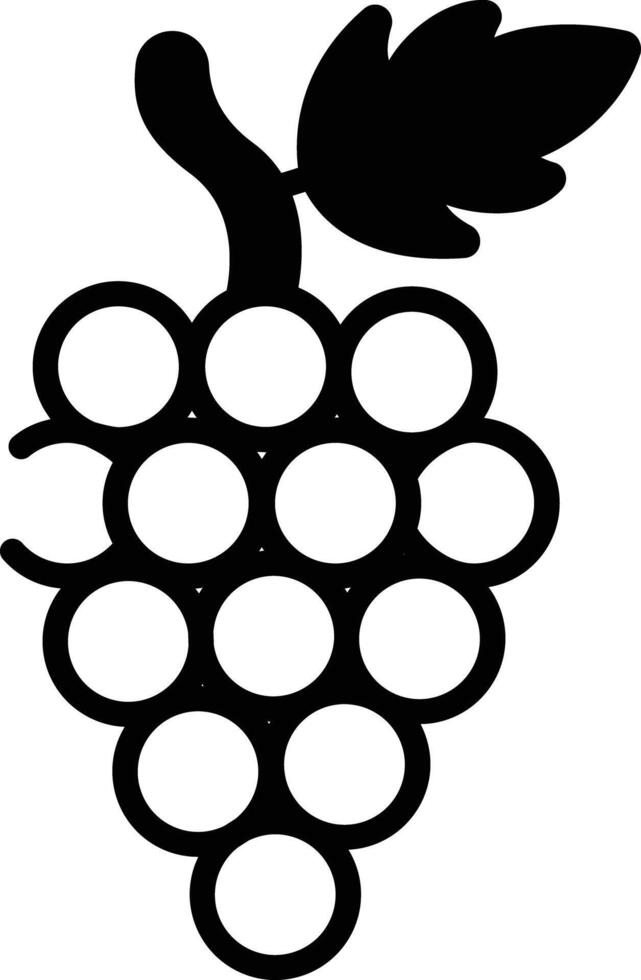 Grapes glyph and line vector illustration