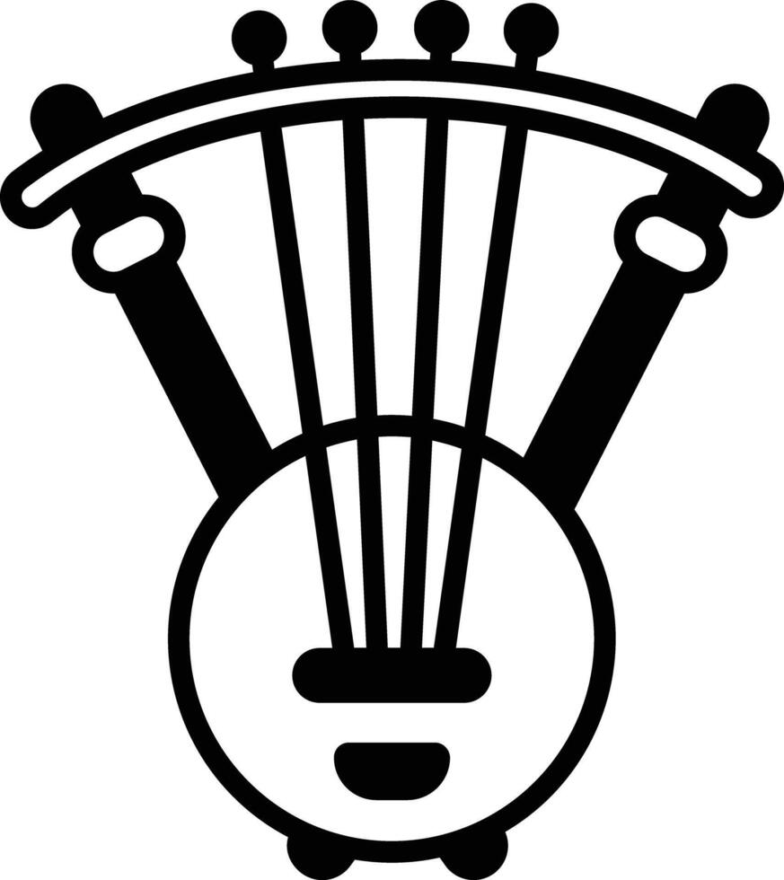 Nyatiti glyph and line vector illustration