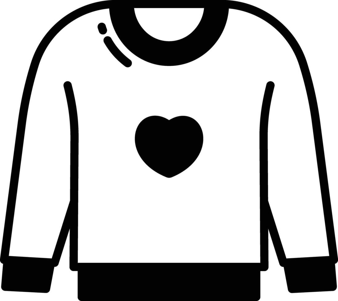 Sweatshirt glyph and line vector illustration