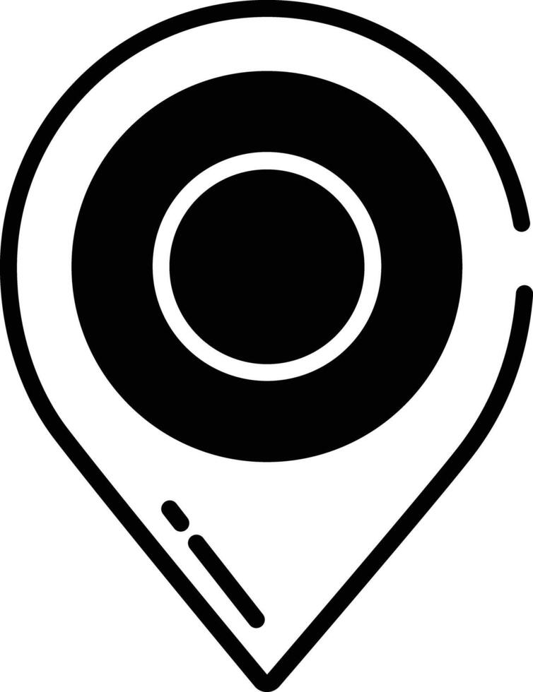 Location glyph and line vector illustration