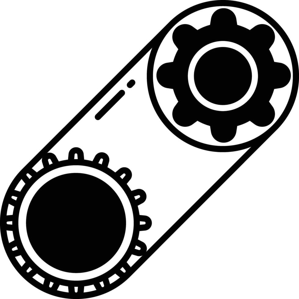 Cogwheels glyph and line vector illustration