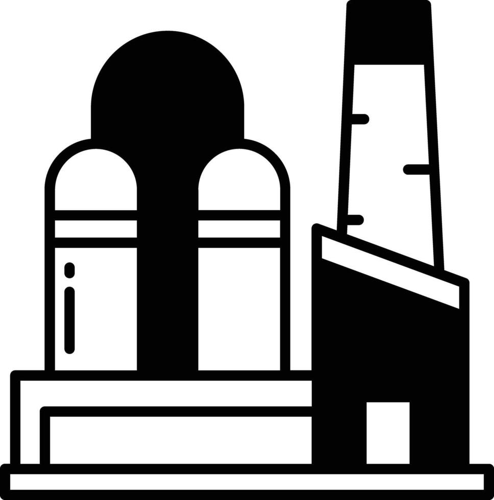 Refinery glyph and line vector illustration