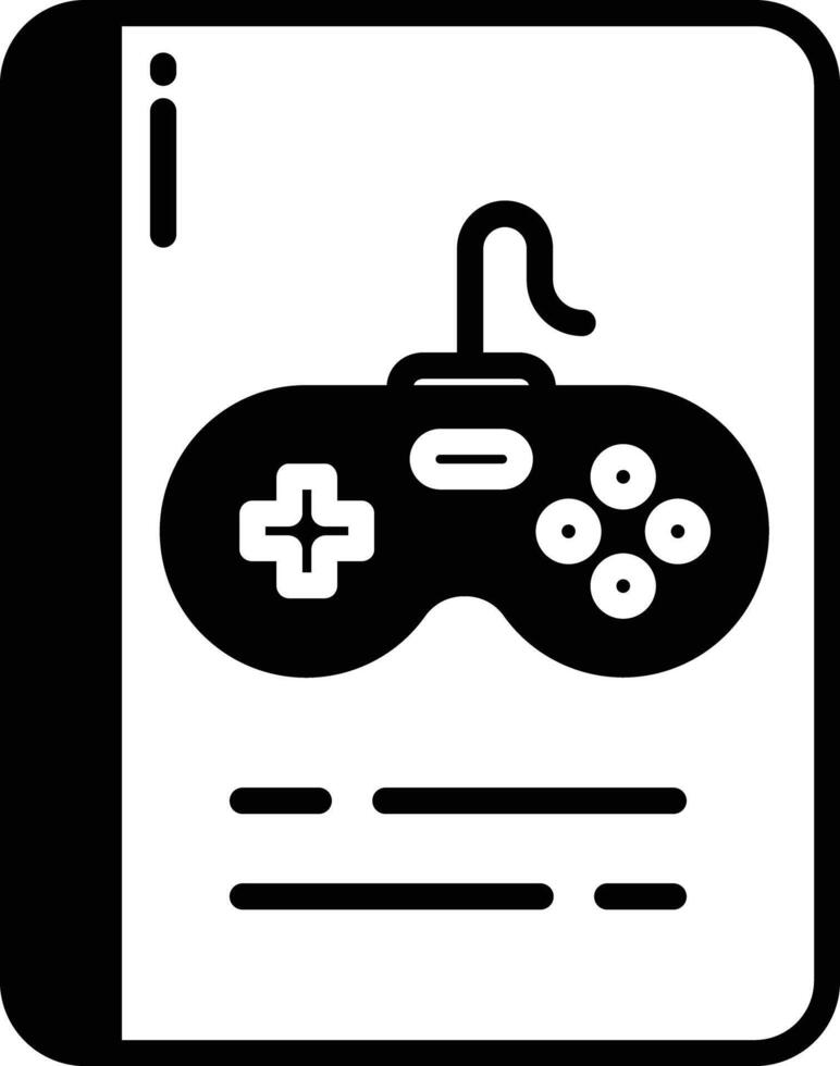 Game Rules book glyph and line vector illustration