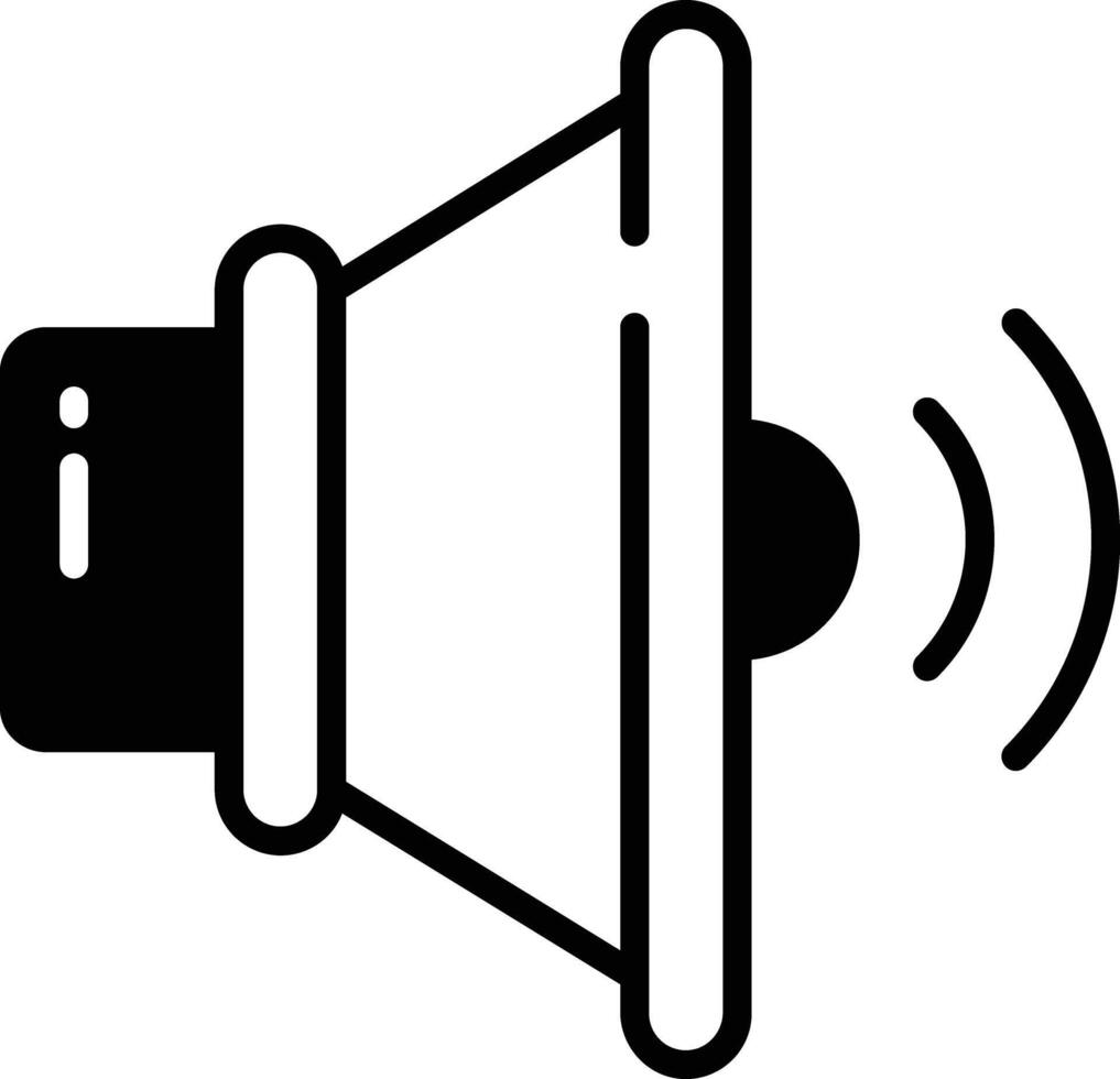 Speaker glyph and line vector illustration