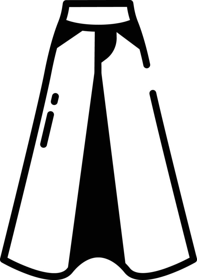 Godet Skirt  glyph and line vector illustration
