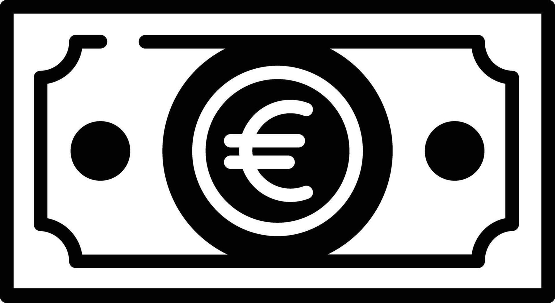 Euro glyph and line vector illustration