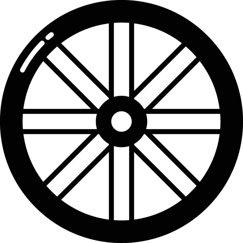 Wheel glyph and line vector illustration