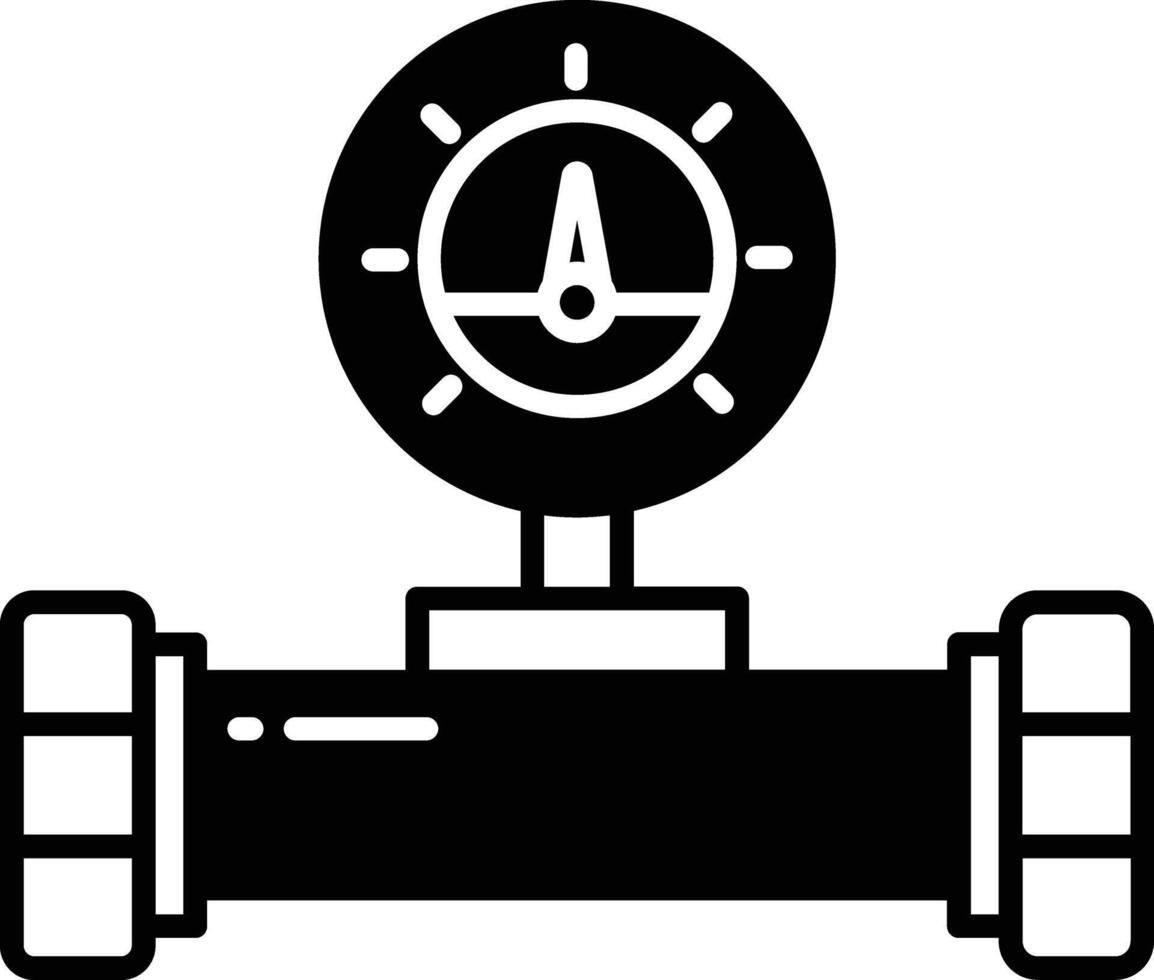 Pipe Meter glyph and line vector illustration