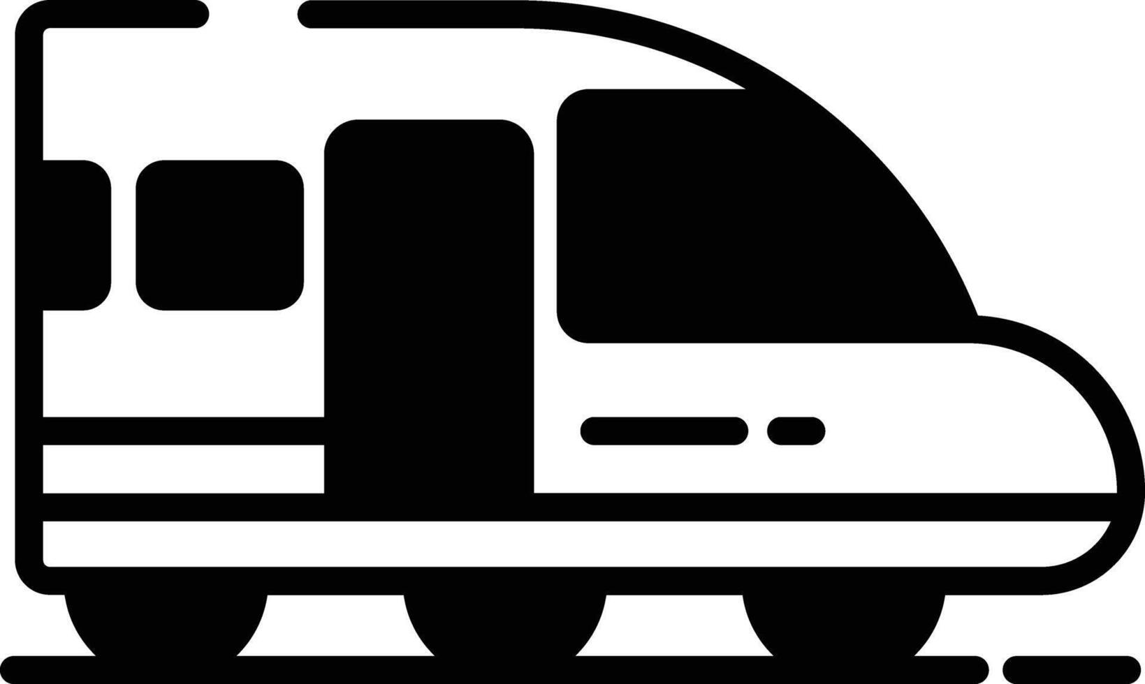 Shinkansen glyph and line vector illustration