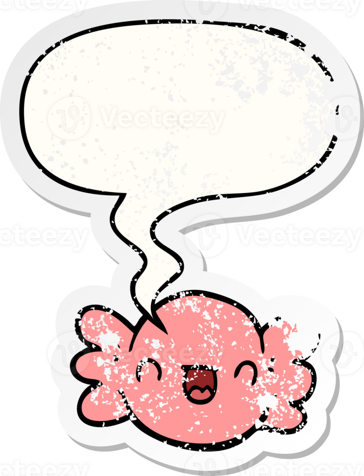 cartoon wrapped candy with speech bubble distressed distressed old sticker png