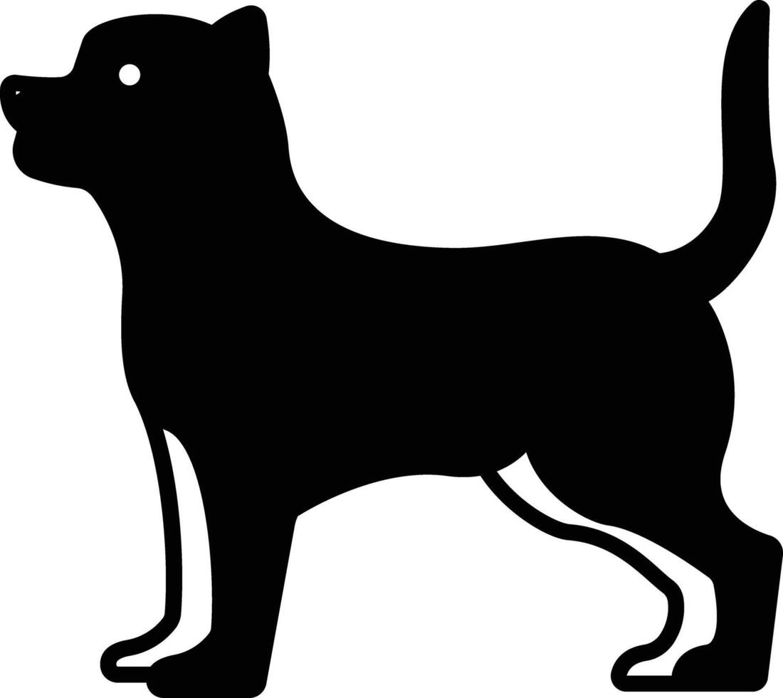 Chihuahua dog glyph and line vector illustration