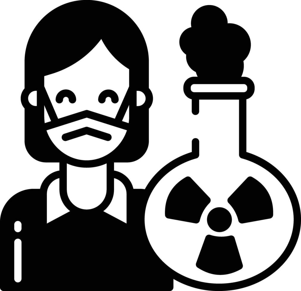 Toxicologist  glyph and line vector illustration