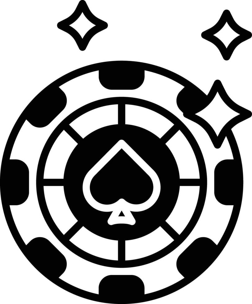 Casino Chip glyph and line vector illustration