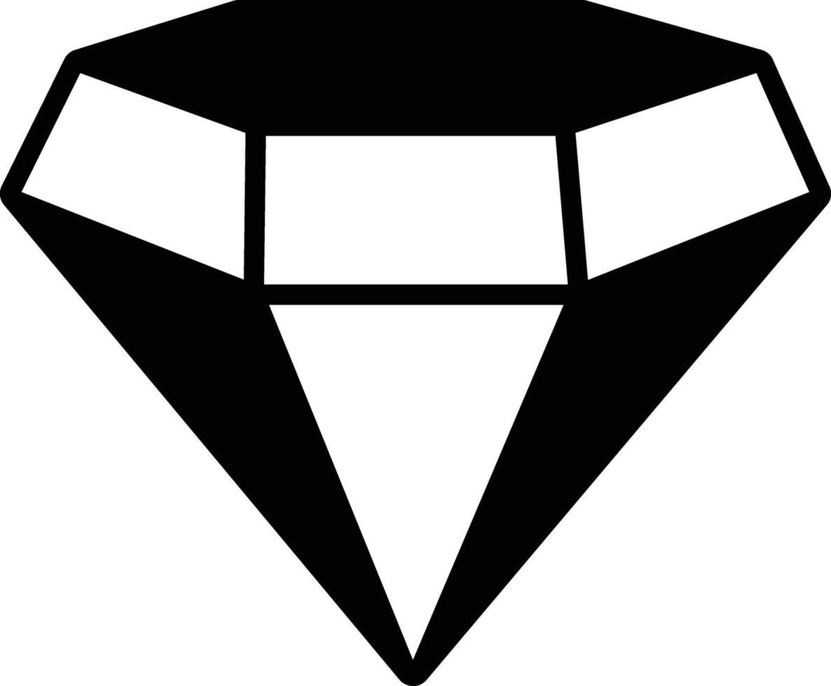 diamond glyph and line vector illustration
