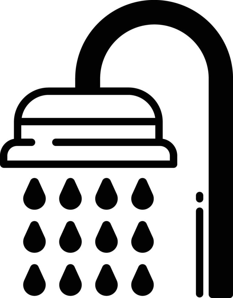 Shower glyph and line vector illustration