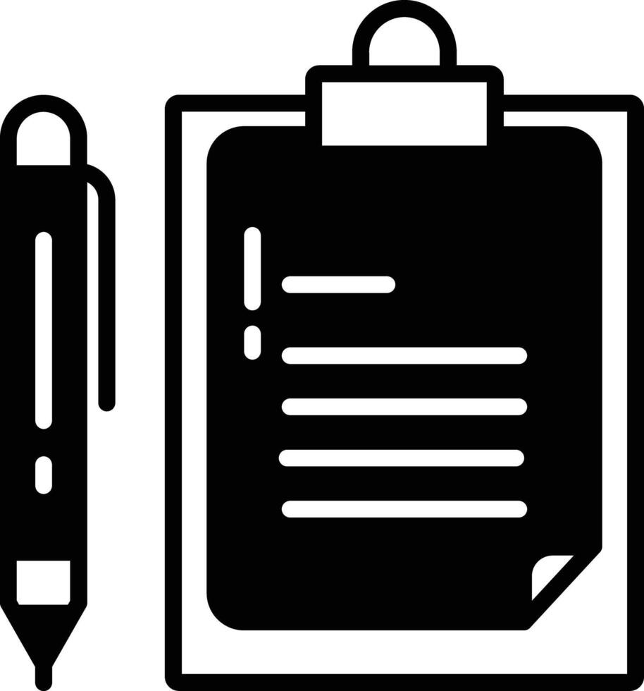Notepad glyph and line vector illustration