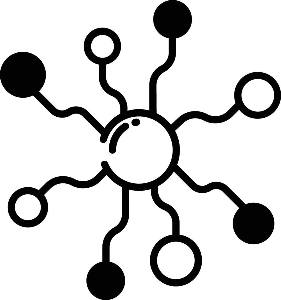 Connection glyph and line vector illustration