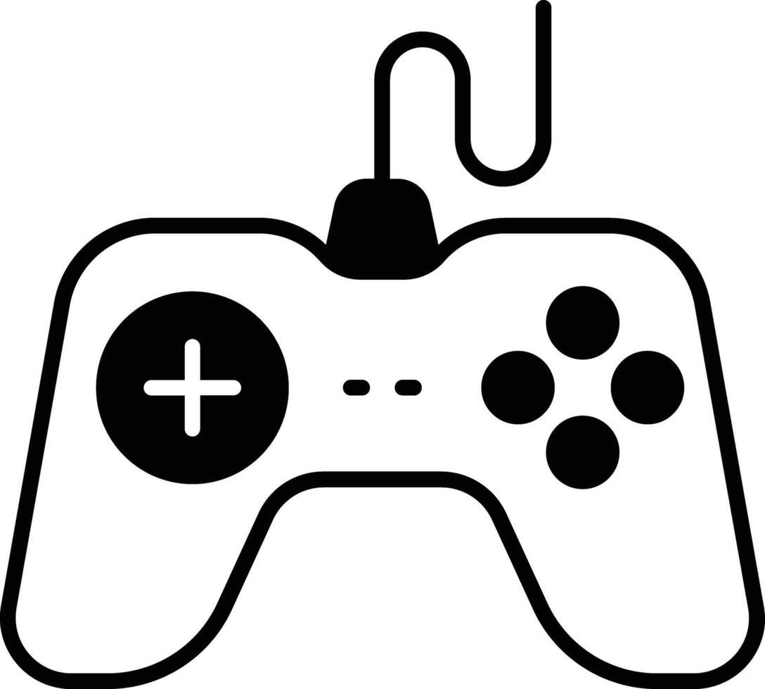 video game glyph and line vector illustration