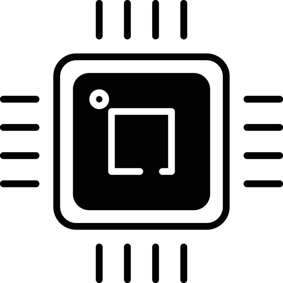 cpu glyph and line vector illustration