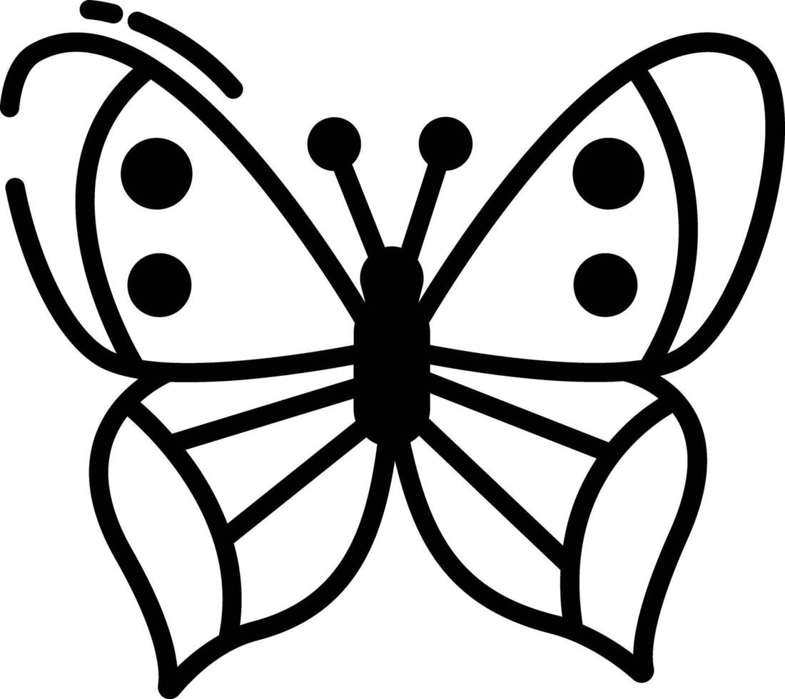 Butterfly glyph and line vector illustration