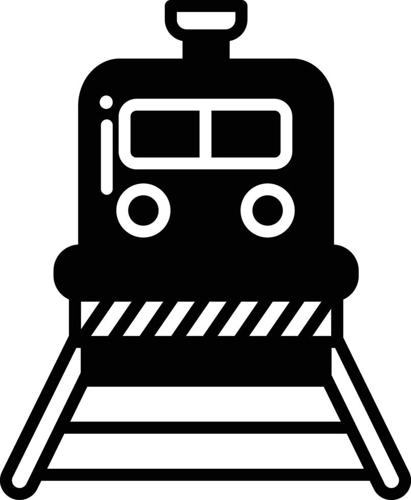 Train glyph and line vector illustration