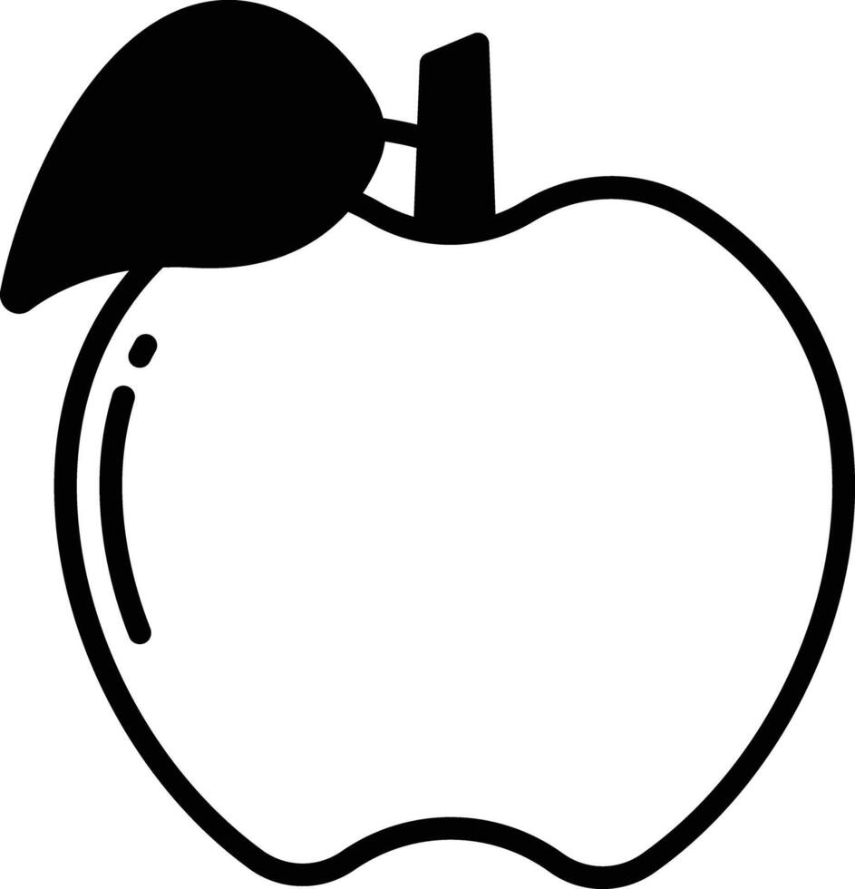 Apple slice glyph and line vector illustration