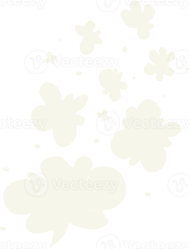 flat color illustration of a cartoon decorative smoke puff elements png
