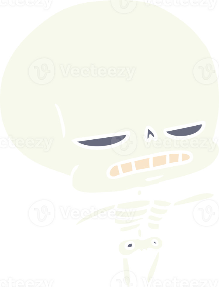 hand drawn cartoon of spooky kawaii skeleton png
