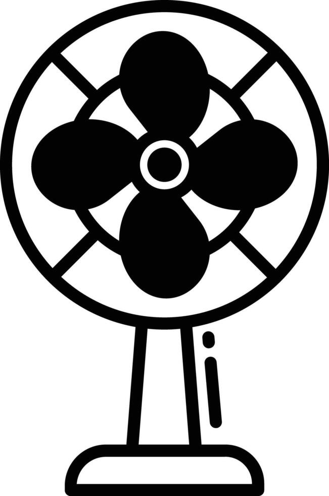 fan glyph and line vector illustration
