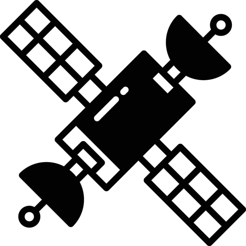 Satellite glyph and line vector illustration