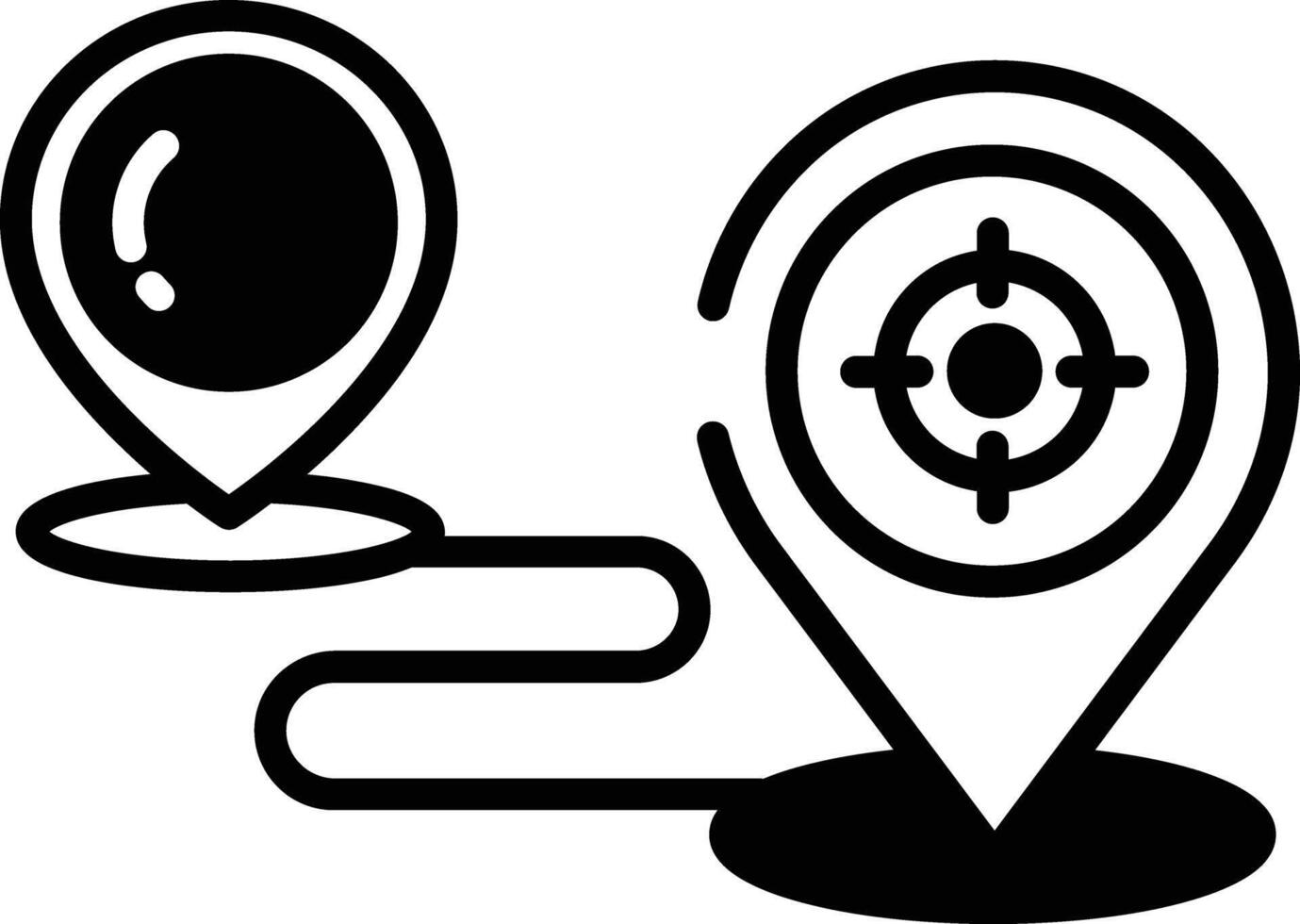 Route glyph and line vector illustration