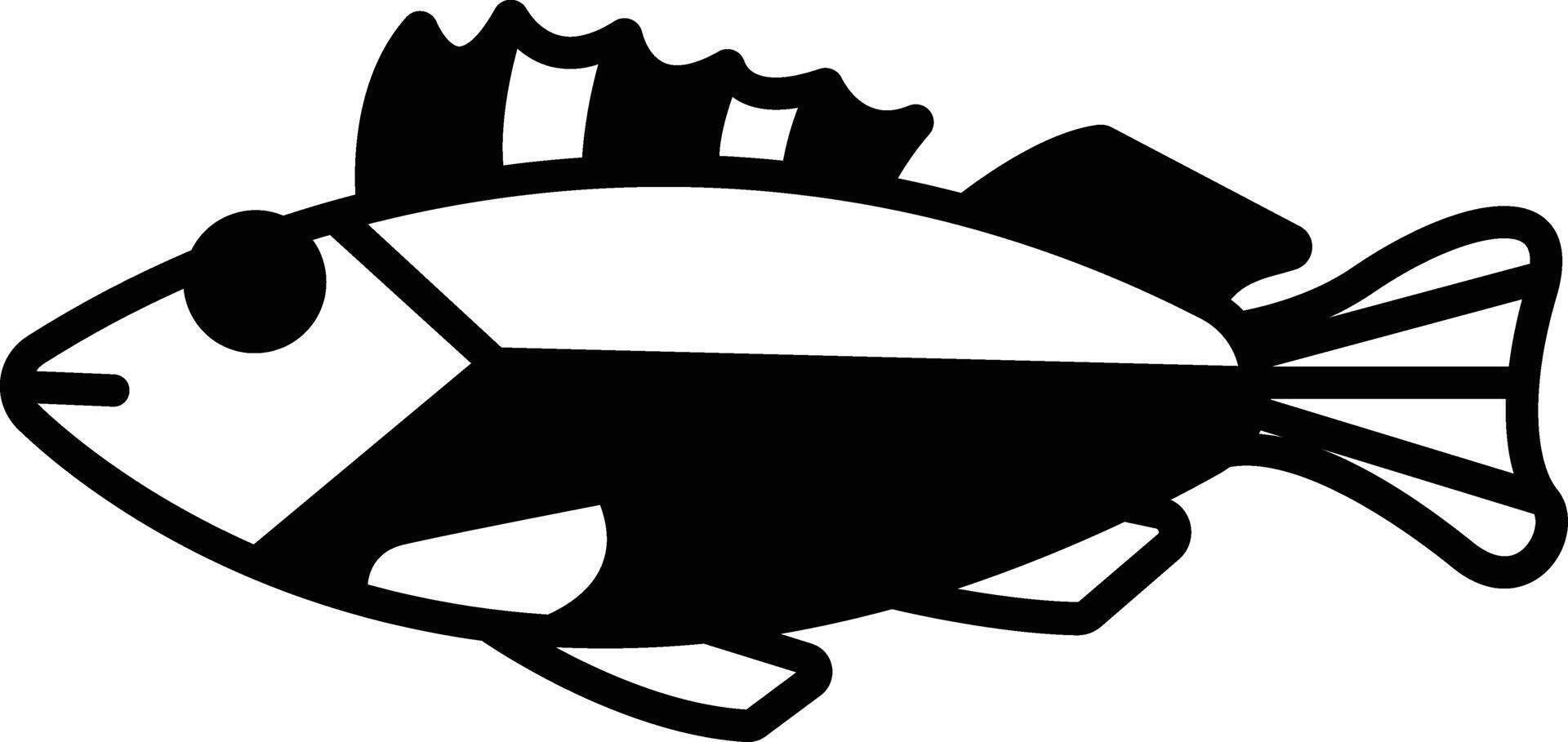 Rockfishes glyph and line vector illustration