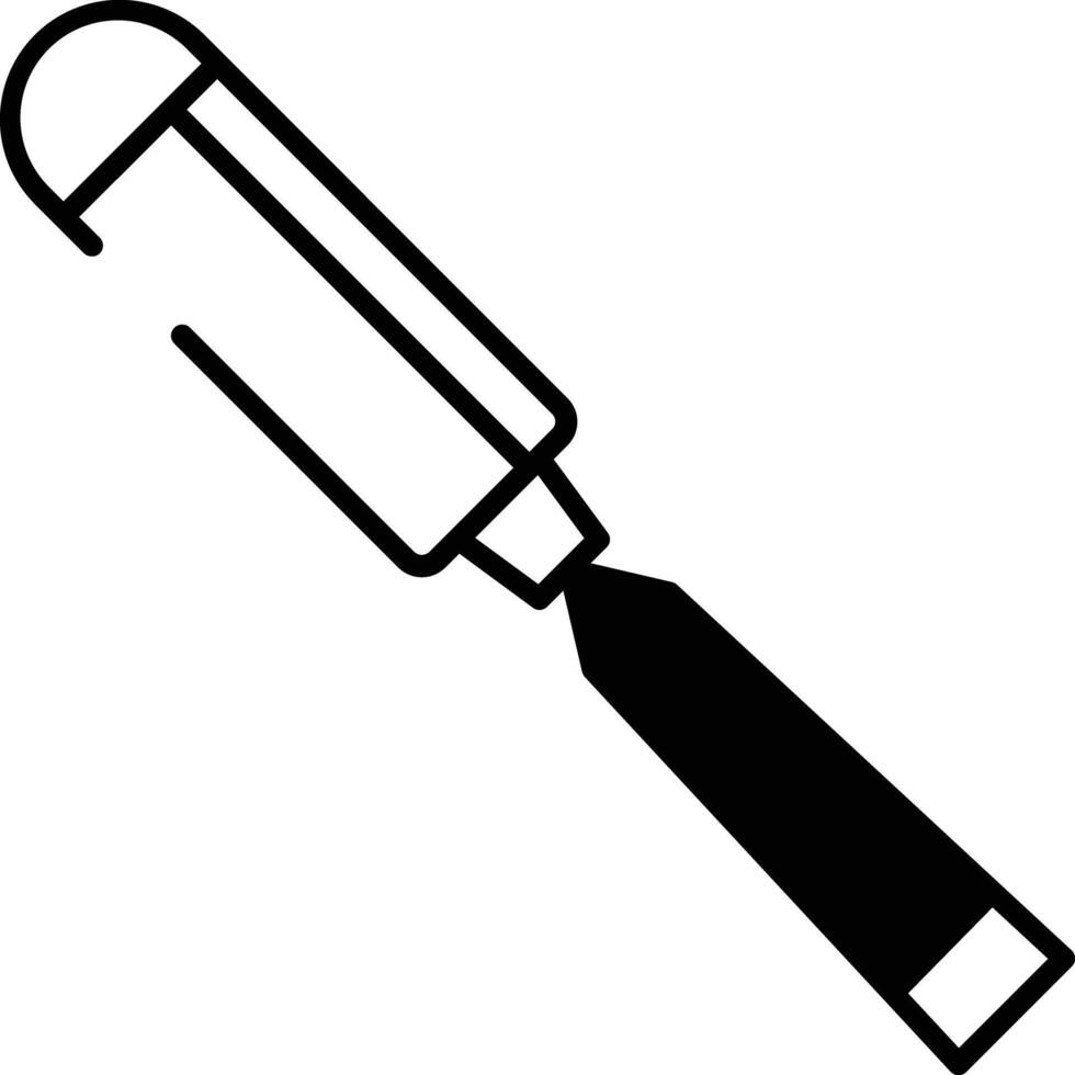 Chisels glyph and line vector illustration