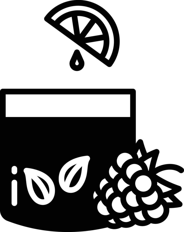 Raspberry glyph and line vector illustration