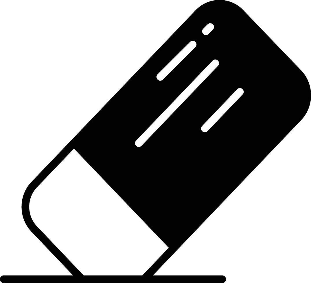 Eraser glyph and line vector illustration