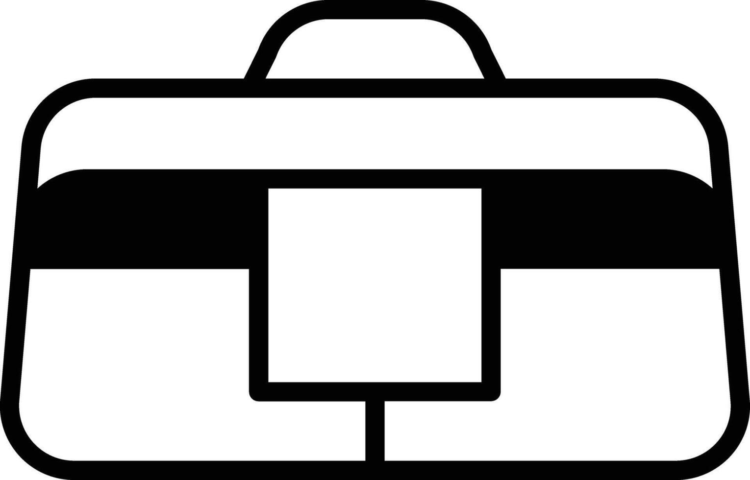 Tool bag glyph and line vector illustration