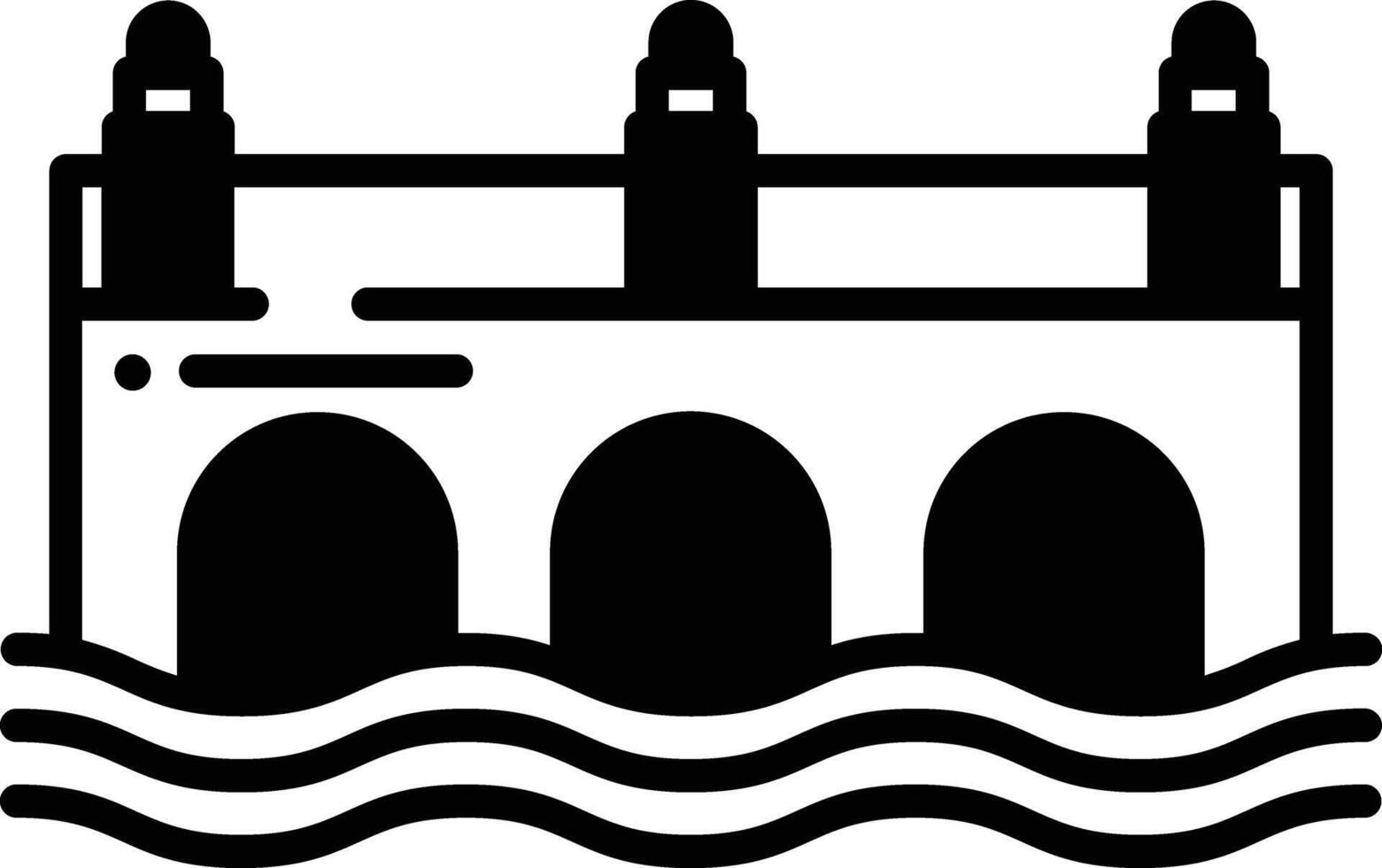 Bridge glyph and line vector illustration