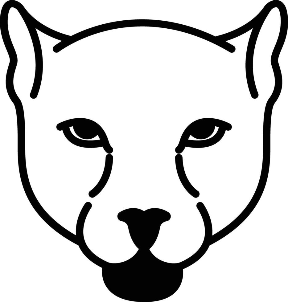 Jaguar glyph and line vector illustration