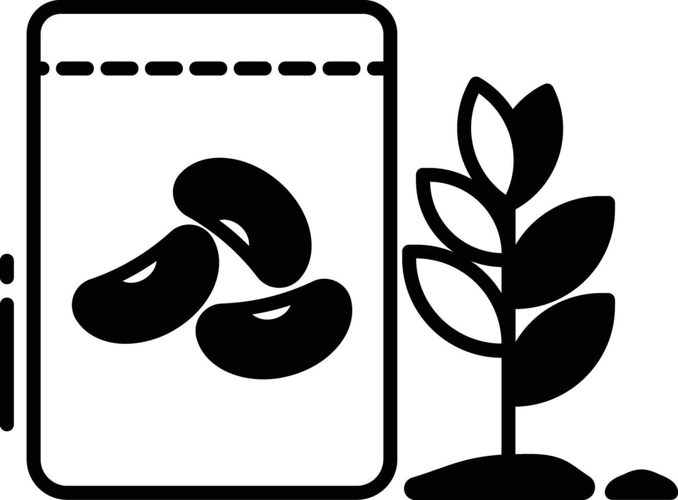 Seeds glyph and line vector illustration