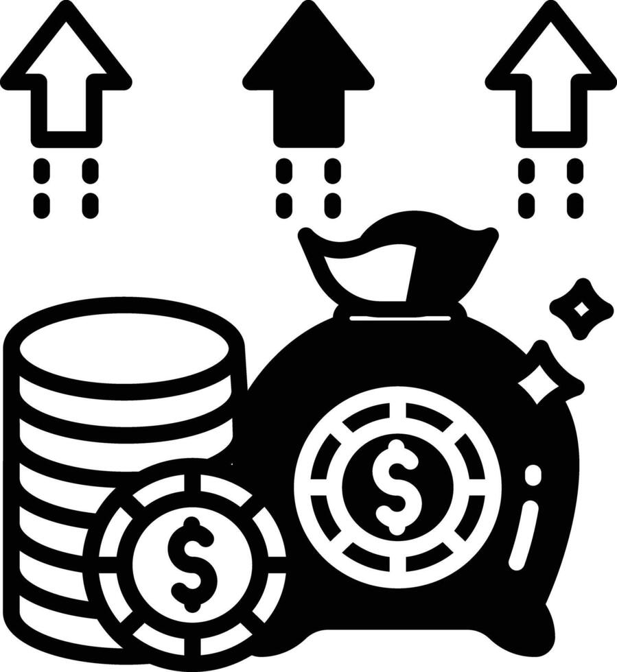 Financial Growth glyph and line vector illustration