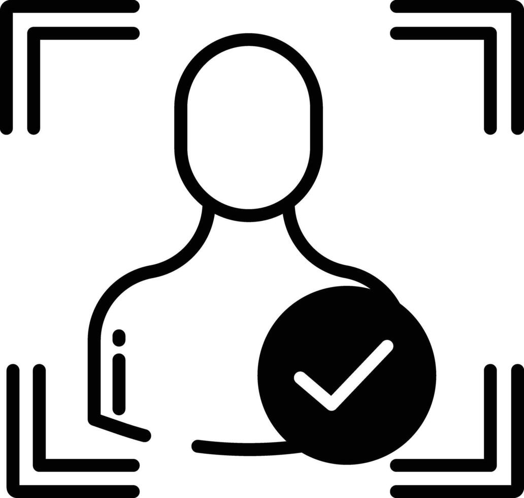ID approved glyph and line vector illustration