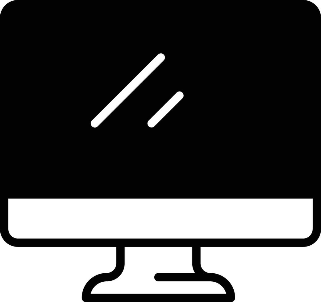 PC glyph and line vector illustration